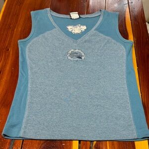Harley-Davidson Blue and Gray Tank Top T8